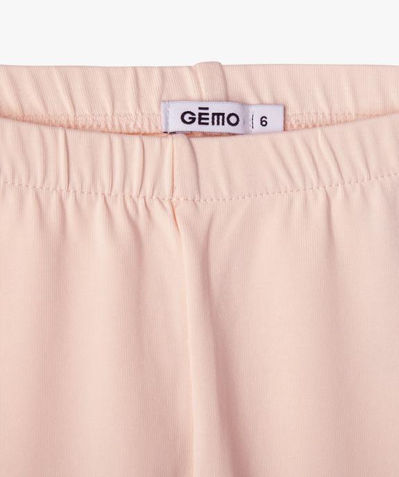 Legging long uni résistant en coton stretch fille vue3 - GEMO (ENFANT) - GEMO