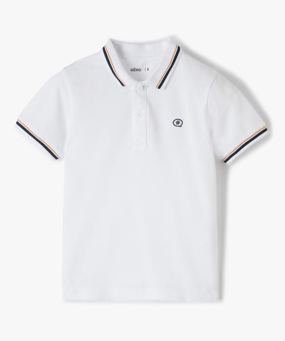 Polo manches courtes contrasté garçon vue1 - GEMO (ENFANT) - GEMO
