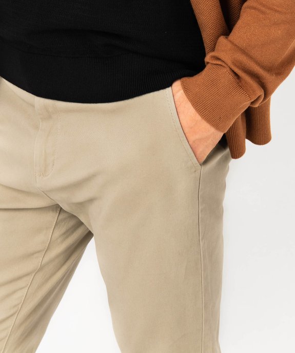 Pantalon chino en coton stretch coupe Slim homme vue2 - GEMO 4G HOMME - GEMO