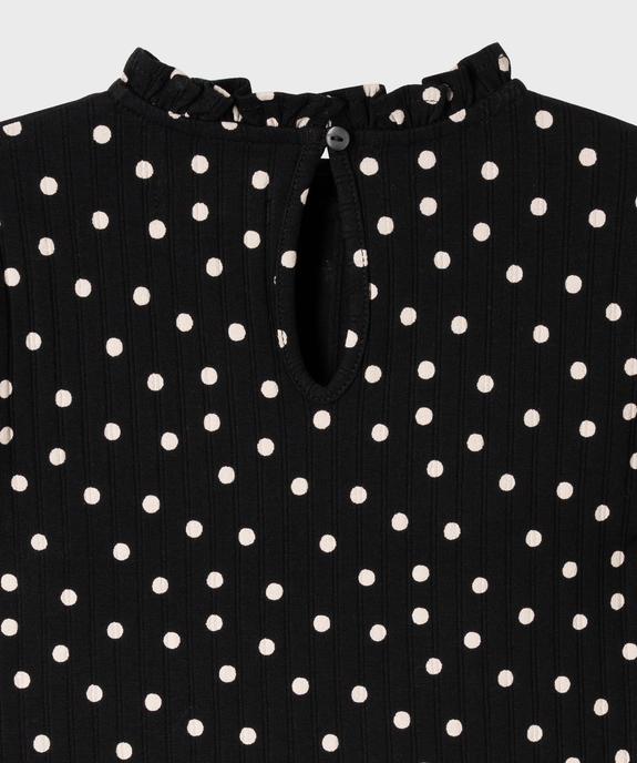 Tee-shirt manches longues imprimé avec col froncé fille vue2 - GEMO 4G FILLE - GEMO