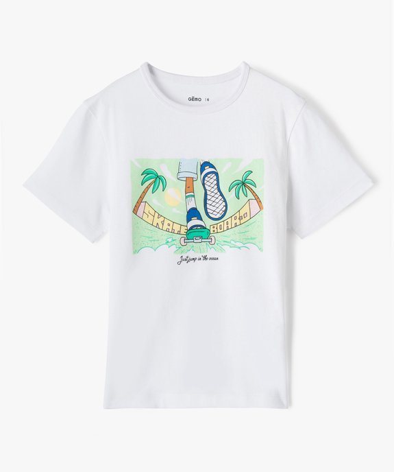 Tee-shirt garçon à manches courtes avec motif estival vue1 - GEMO (ENFANT) - GEMO