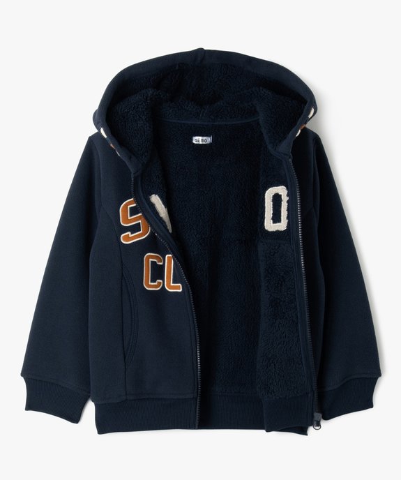 Sweat zippé en maille polaire avec intérieur sherpa garçon vue2 - GEMO (ENFANT) - GEMO