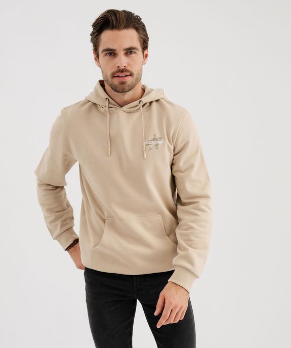 Sweat à capuche en molleton imprimé homme vue1 - GEMO (HOMME) - GEMO