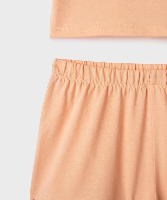 Pyjashort en jersey de coton imprimé fille vue3 - GEMO (ENFANT) - GEMO