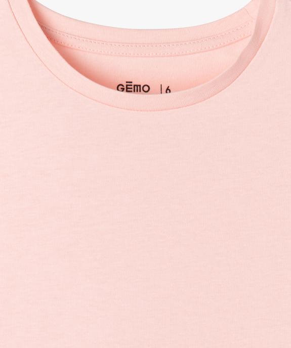 Tee-shirt manches courtes et col rond fille vue2 - GEMO 4G FILLE - GEMO