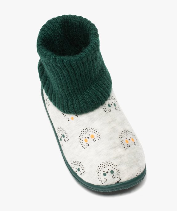 Chaussons Bebe Garcon Boots En Maille Et Velours Gemo