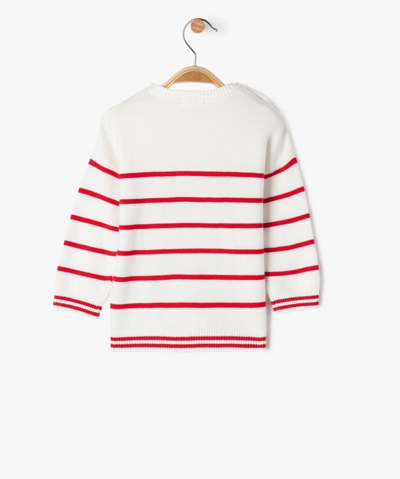 Pull rayé en fine maille bébé garçon - LuluCastagnette vue4 - LULUCASTAGNETTE - GEMO