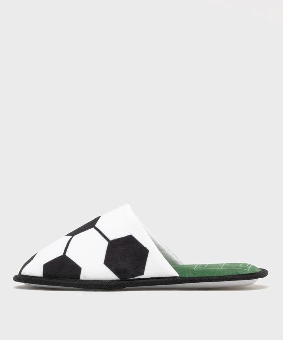 Chaussons mules plates en velours imprimés football garçon  vue3 - GEMO 4G GARCON - GEMO