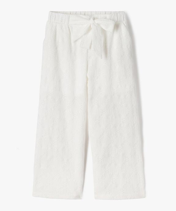 Pantalon large en dentelle extensible fille vue1 - GEMO (ENFANT) - GEMO
