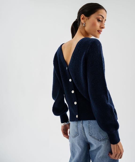 Gilet en maille douillette à dos fantaisie femme vue2 - GEMO 4G FEMME - GEMO