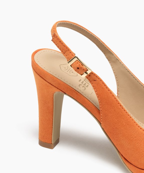 Escarpins femme unis dessus en suédine avec bride à boucle vue7 - GEMO(URBAIN) - GEMO