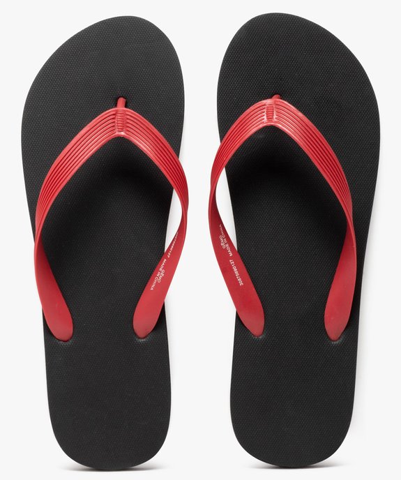 Tongs homme à brides striées entre-doigts vue1 - GEMO (PLAGE) - GEMO