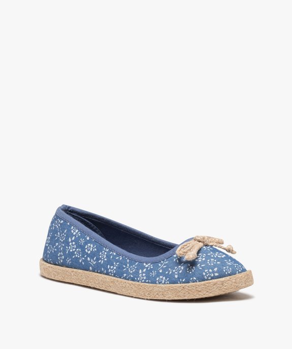 Ballerines femme en toile imprimée et semelle corde vue3 - GEMO (SPORTSWR) - GEMO