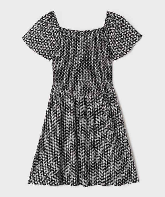 Robe courte fluide à buste smocké fille vue1 - GEMO 4G FILLE - GEMO