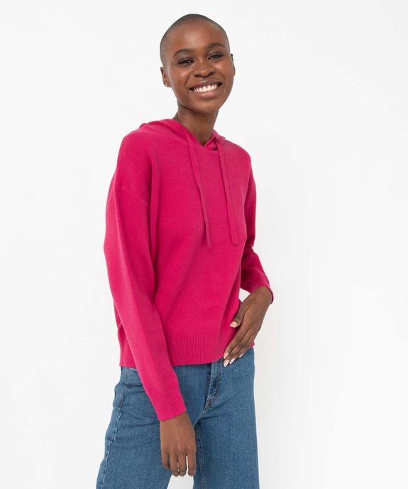 Pull femme à capuche ajustable par cordon vue1 - GEMO(FEMME PAP) - GEMO