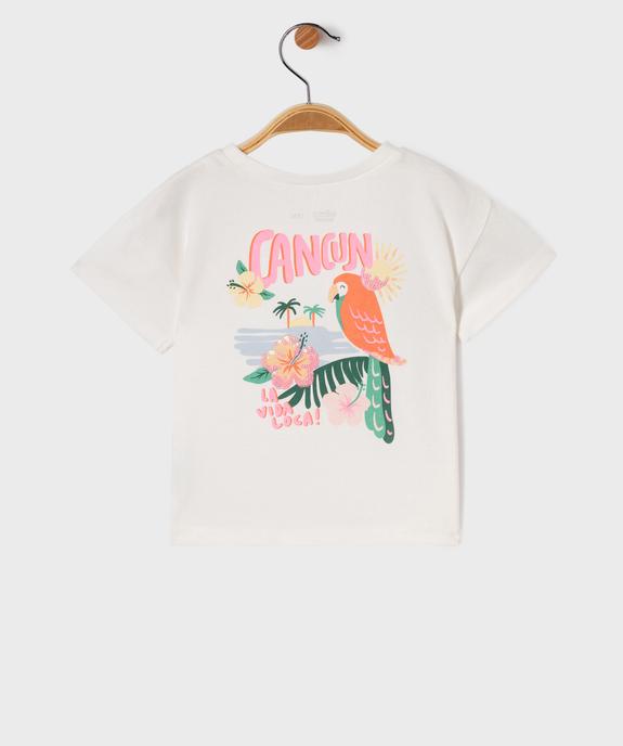 Tee-shirt manches courtes avec imprimé poitrine et dos bébé fille vue4 - GEMO 4G BEBE - GEMO
