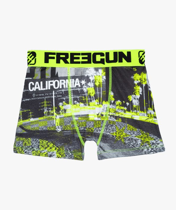 Boxer garçon à motifs urbains et touches fluo - Freegun vue1 - FREEGUN - GEMO