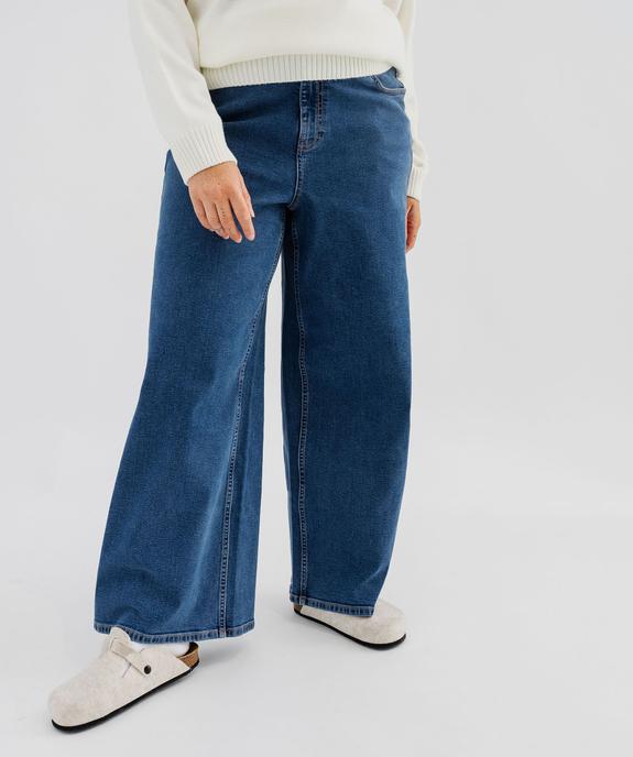 Jean wide leg en coton stretch taille ajustable femme grande taille vue6 - GEMO 4G GT - GEMO