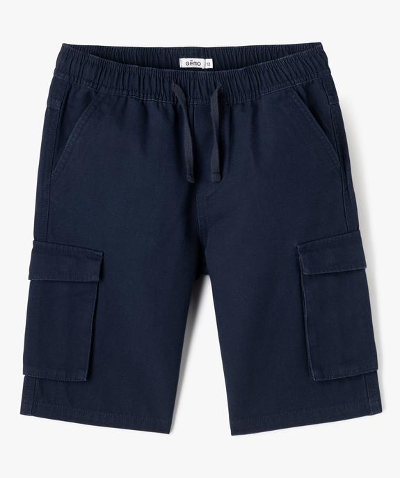Bermuda cargo regular en coton avec taille ajustable garçon vue6 - GEMO (JUNIOR) - GEMO