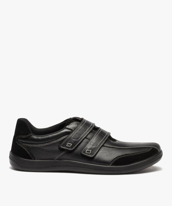 Derbies homme confort dessus cuir à fermeture scratch vue1 - GEMO (CONFORT) - GEMO