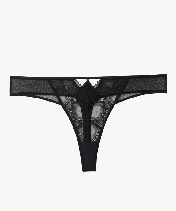 String femme grande taille en dentelle et tulle avec découpes fantaisie vue4 - GEMO(HOMWR FEM) - GEMO