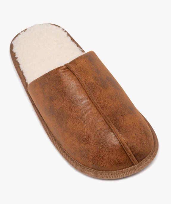 Chaussons mules doublés sherpa homme vue5 - GEMO 4G HOMME - GEMO