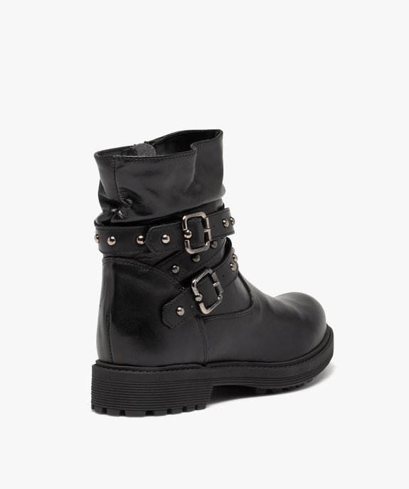Boots femme style rock dessus cuir et clous - Tanéo vue4 - TANEO - GEMO