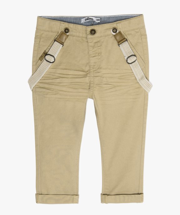 Pantalon Bebe Garcon Chino Avec Bretelles Amovibles Gemo