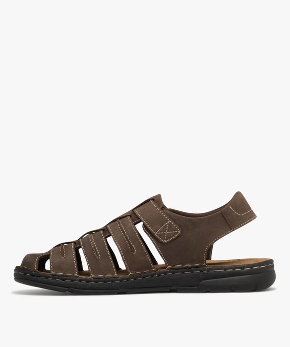 Sandales confort à bout fermé dessus cuir homme vue3 - G'FLEX GEMO FOR GOOD - GEMO
