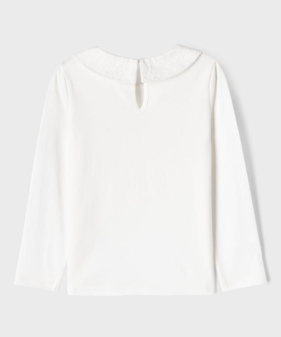 Tee-shirt manches longues avec col Claudine fille vue5 - GEMO 4G FILLE - GEMO
