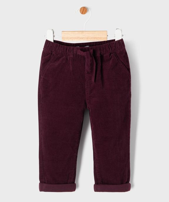 Pantalon en velours doublé jersey à taille élastiquée bébé fille vue1 - GEMO(BEBE DEBT) - GEMO