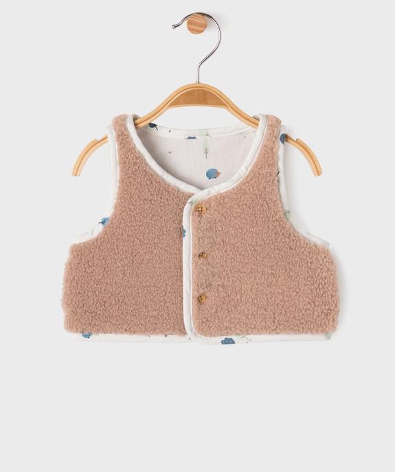 Gilet sans manches réversible coupe courte bébé garçon vue1 - GEMO(BB COUCHE) - GEMO
