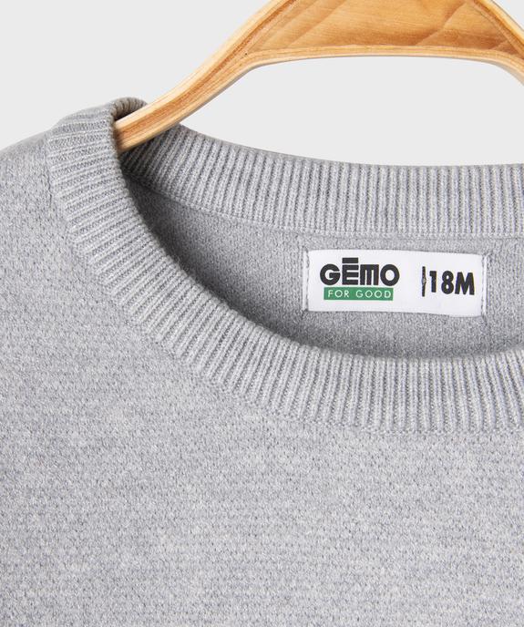 Pull en maille épaisse avec message bébé fille vue4 - GEMO(BEBE DEBT) - GEMO