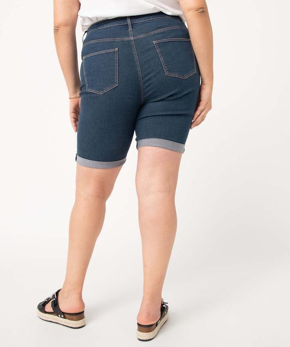 Bermuda en jean à revers femme grande taille vue3 - GEMO 4G GT - GEMO