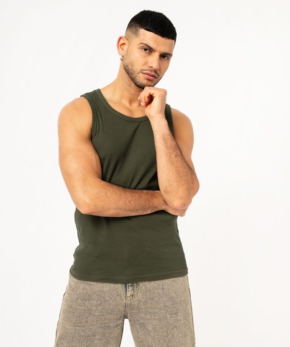 Débardeur uni en maille côtelée homme vue9 - GEMO 4G HOMME - GEMO