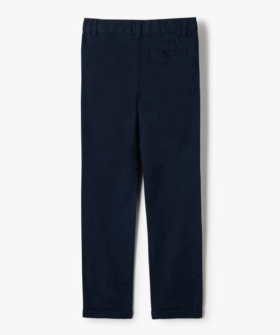 Pantalon chino uni garçon vue3 - GEMO 4G GARCON - GEMO
