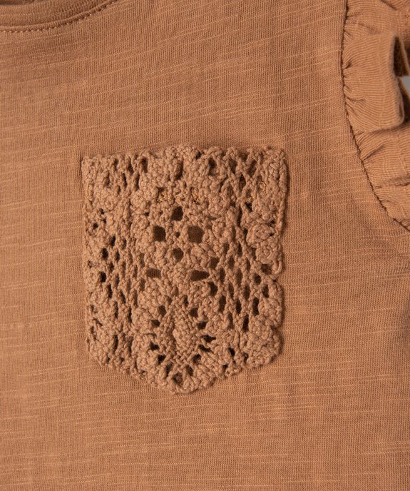Tee-shirt bébé fille sans manches à volant et poche en crochet vue2 - GEMO(BEBE DEBT) - GEMO