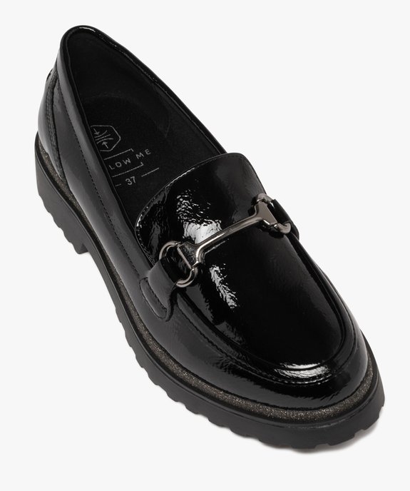 Mocassins femme vernis à semelle crantée avec liseré pailleté vue6 - FOLLOW ME G4G - GEMO