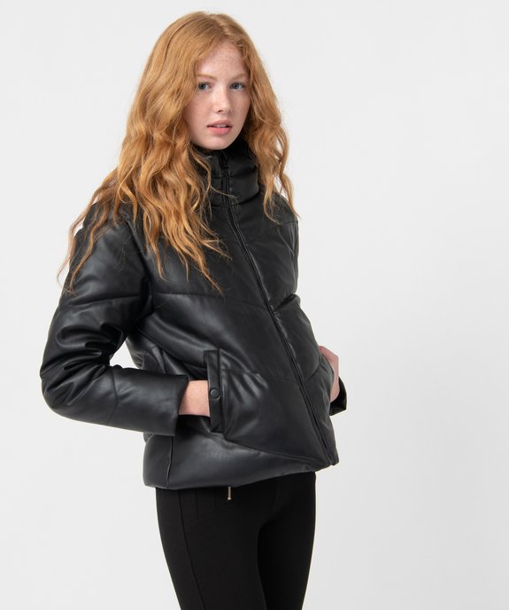 Doudoune femme en cuir imitation vue1 - GEMO(FEMME PAP) - GEMO