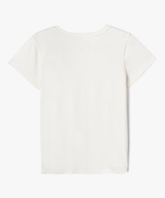 Tee-shirt manches courtes et col rond fille vue3 - GEMO 4G FILLE - GEMO