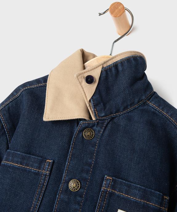 Veste en jean à boutons-pression et col fantaisie amovible bébé garçon - LuluCastagnette vue3 - LULUCASTAGNETTE - GEMO