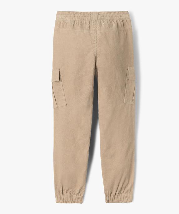 Pantalon cargo velours garçon vue4 - GEMO (JUNIOR) - GEMO