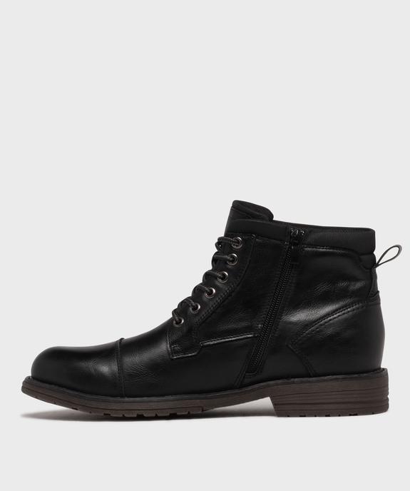 Boots mid-cut à semelle crantée, lacets et zip homme vue4 - MARIO BALDANO - GEMO