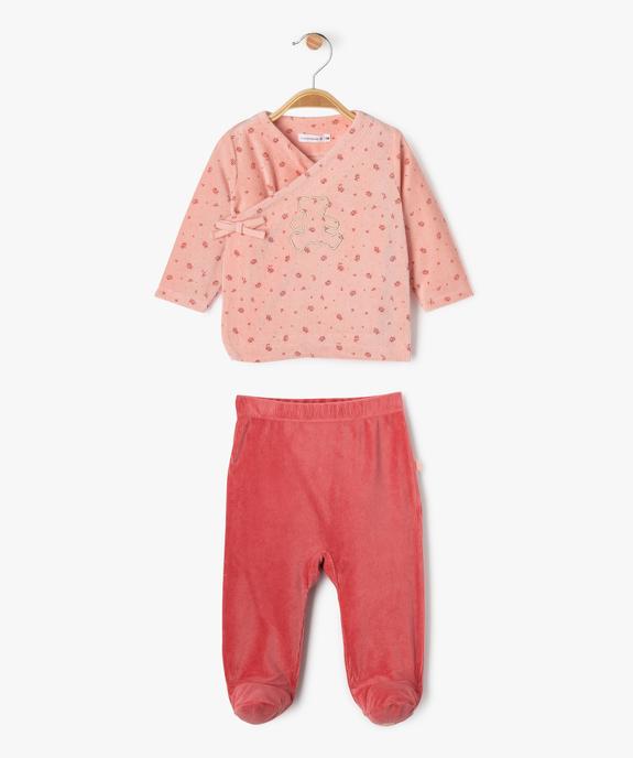 Pyjama velours 2 pièces bébé fille - LuluCastagnette vue1 - LULU CASTAGNETTE G4G D - GEMO