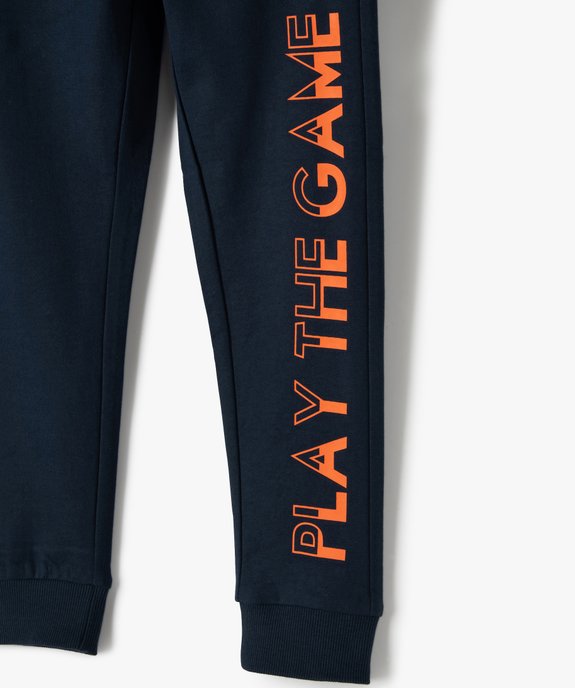 Pantalon de jogging garçon avec inscription sur la jambe vue2 - GEMO (ENFANT) - GEMO