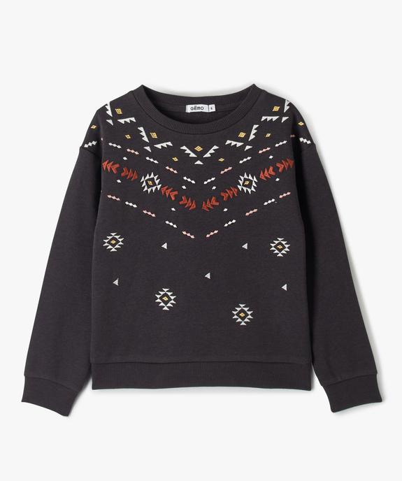 Sweat fille à motifs géométriques brodés vue1 - GEMO (ENFANT) - GEMO