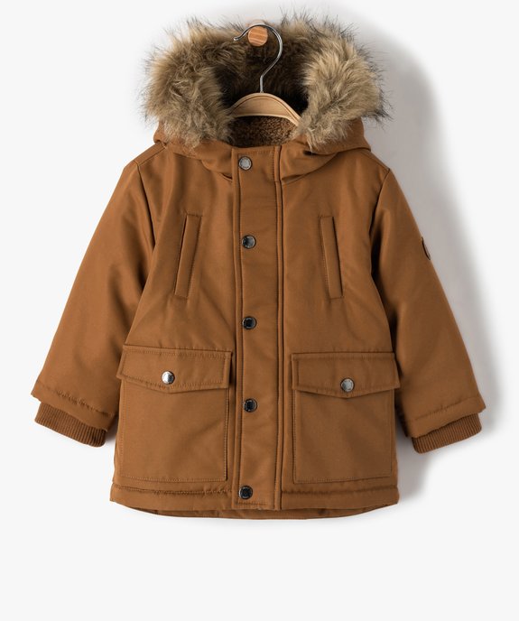 Parka bébé garçon doublée à capuche chaude vue1 - GEMO(BEBE DEBT) - GEMO