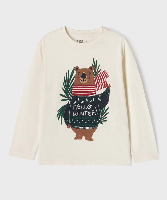 Tee-shirt manches longues motif Noël garçon vue1 - GEMO 4G GARCON - GEMO
