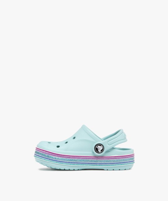 Sabots souples fille à semelle épaisse et pailletée Bayaband Rainbow Glitter - Crocs vue3 - CROCS - GEMO