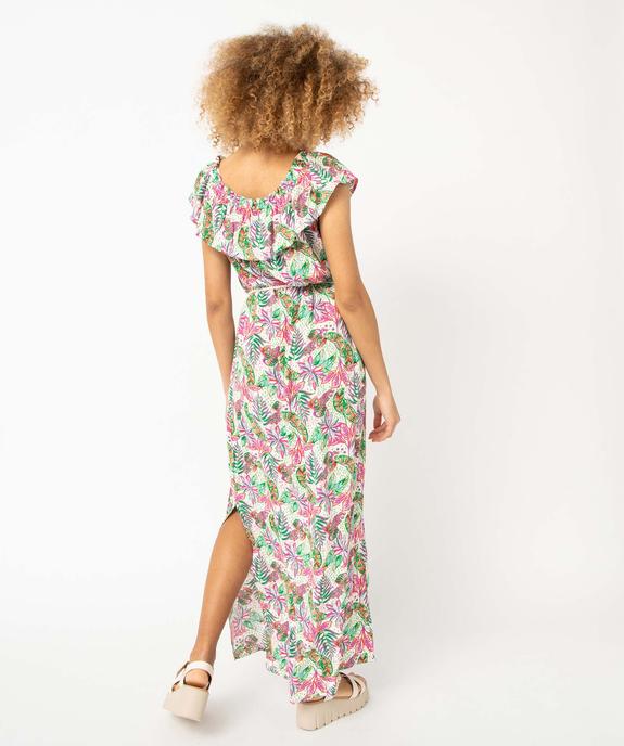 Robe femme longueur chevilles avec col Bardot à volant vue3 - GEMO 4G FEMME - GEMO